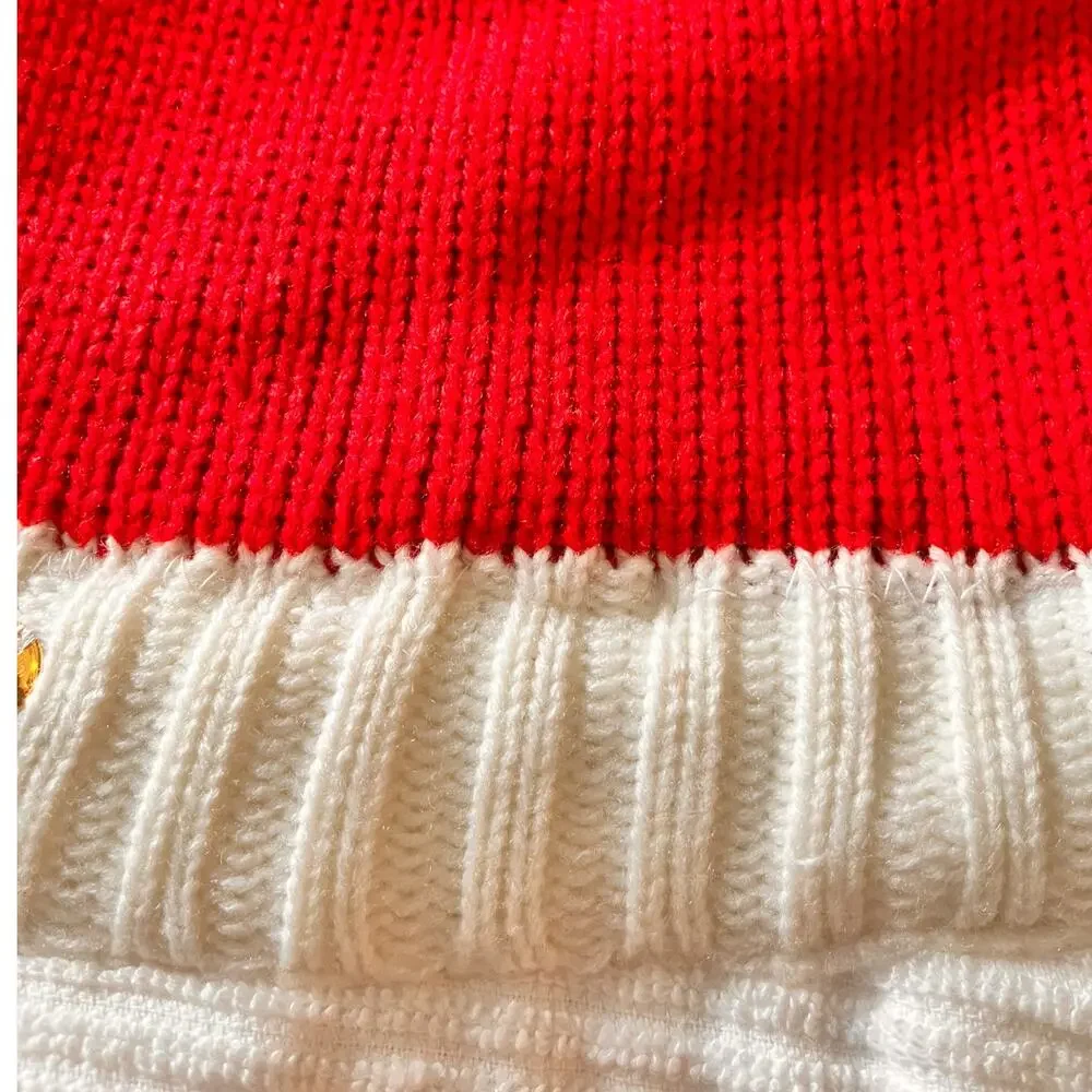 16 X 15 Knit Santa Hat Hanging Hand Towel Decorative Christmas Gift Kitchen